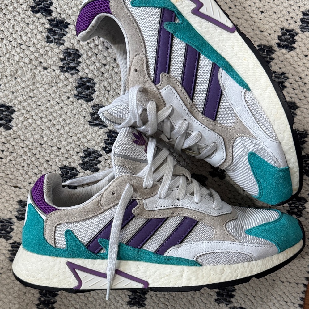 Adidas Teal and Purple Sneakers
